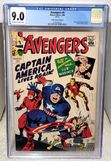 Avengers #4 GRR (1966) CGC 9.0 - Golden Record Reprint Marvel Comics Key