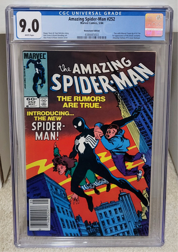 Amazing Spider-Man #252 (1984) CGC 9.0 1st Black suit Spidey Newsstand variant