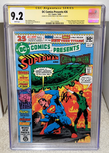 DC Comics Presents #26 (1980) CGC 9.2 SS 2x Signed by George Perez & Jim Starlin