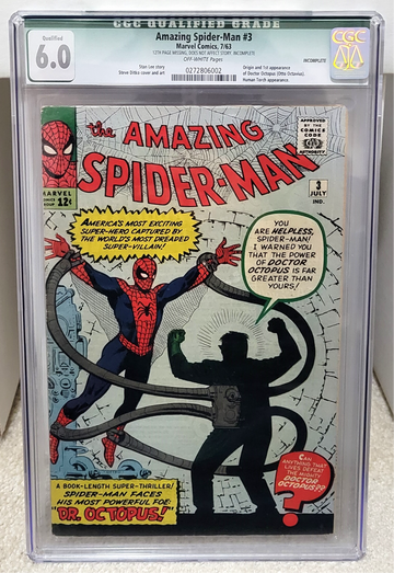 Amazing Spider-Man #3 (1963) CGC 6.0 QUALIFIED - 1st Dr. Octopus Marvel Key