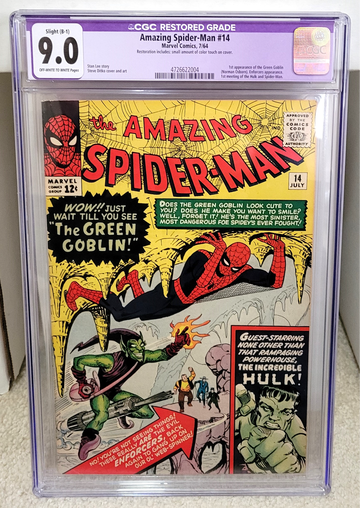 Amazing Spider-Man #14 (1964) CGC 9.0 RESTORED - 1st Green Goblin Marvel Comics Key