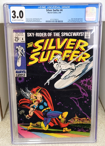Silver Surfer #4 (1969) CGC 3.0 - Iconic Thor cover Marvel Comics Key
