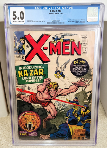 X-Men #10 (1965) CGC 5.0 - 1st SA Appearance of Ka-Zar Marvel Comics Key