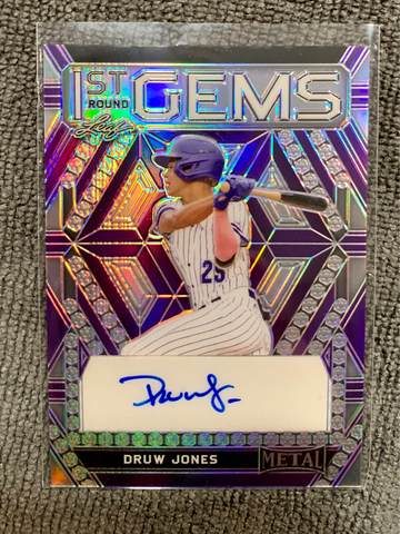 2022 Leaf Metal Druw Jones XRC 1st Round Gems Purple Crystal Auto