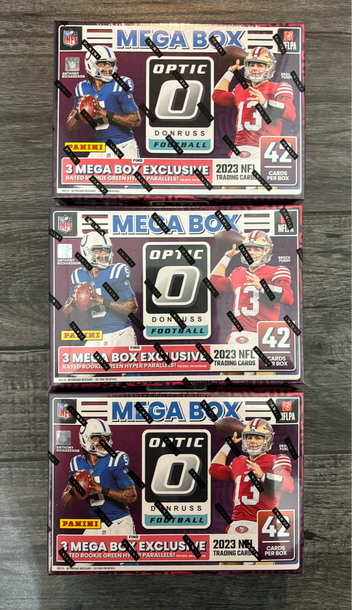 2023 Donruss Optic Football Mega Box (Lot of 3 Boxes)