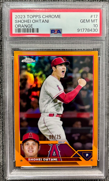 2023 Topps Chrome Shohei Ohtani Orange Refractor #17 PSA 10