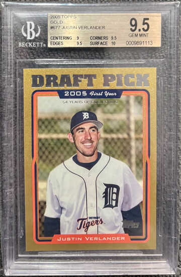 2005 Topps Justin Verlander GOLD BGS 9.5