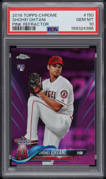 2018 Topps Chrome Shohei Ohtani Pink Refractor RC #150 PSA 10
