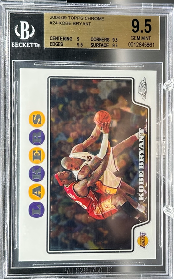 2008-09 Topps Chrome #24 Kobe Bryant w/ LeBron James Lakers BGS 9.5