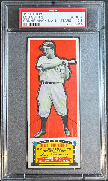 1951 TOPPS LOU GEHRIG - CONNIE MACK'S ALL STARS PSA 2.5 VERY RARE