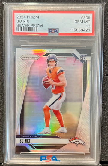 2024 Bo Nix Prizm Silver Rc Psa 10
