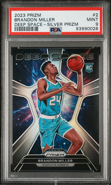 2023 Prizm Brandon Miller Rookie Deep Space Silver Prizm PSA Mint 9