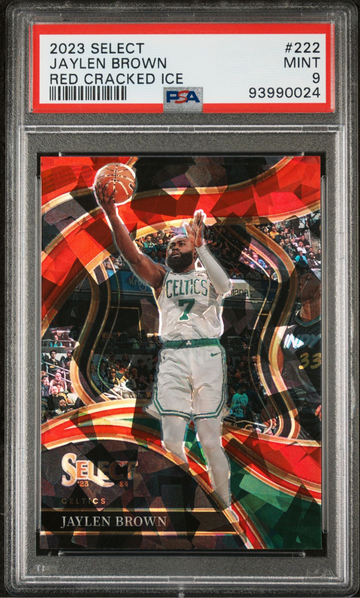 2023 Select Jaylen Brown Red Cracked Ice Mint 9 Courtside