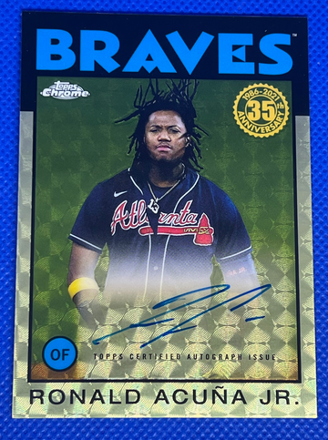 2021 Topps Chrome Ronald Acuna Jr SUPERFRACTOR 1/1 Auto Variation #86A-RA