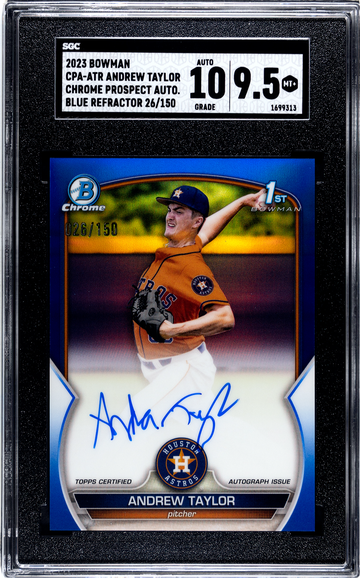 2023 Bowman Chrome Andrew Taylor rookie auto blue refractor