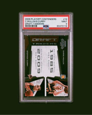 2009-10 Playoff Contenders Stephen Curry ROOKIE PSA 9 Panini Warriors #19 Draft Tandems Chris Mullin