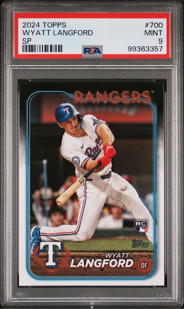 2024 Topps Series 2 Wyatt Langford ROOKIE SP #700 PSA 9 Texas Rangers RC