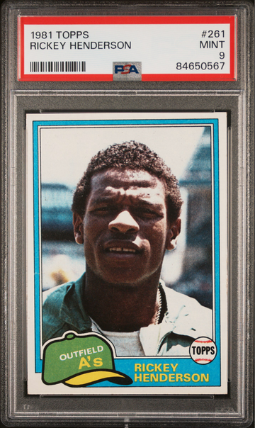 1981 Topps Rickey Henderson #261 PSA 9 Oakland Athletics A's HOF Mint Baseball