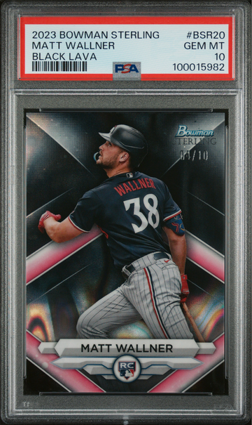 2023 Bowman Sterling Matt Wallner BLACK LAVA /10 PSA 10 ROOKIE SSP RC #BSR20