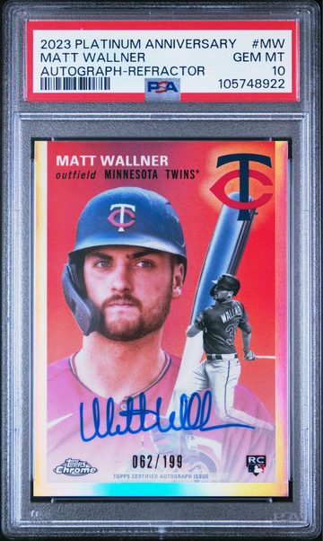 2023 Topps Chrome Platinum Matt Wallner AUTO REFRACTOR /199 PSA 10 ROOKIE SP RC