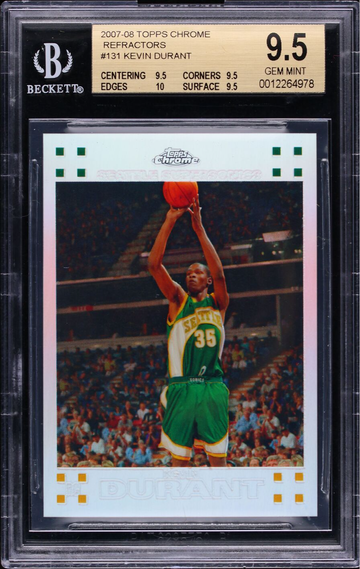 2007 Topps Chrome Refractor Kevin Durant Rookie BGS 9.5
