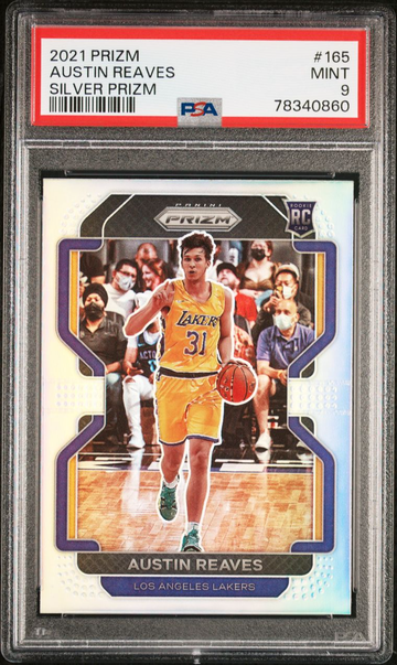 2021 PANINI PRIZM 165 AUSTIN REAVES SILVER PRIZM PSA 9