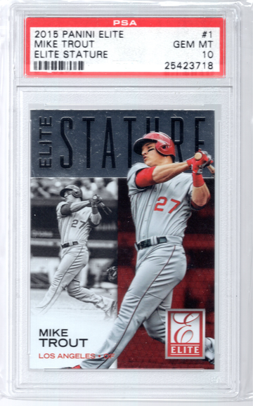 2015 PANINI ELITE ELITE STATURE #1 MIKE TROUT RARE RARE POP 1 ONLY PSA 10 GRADED