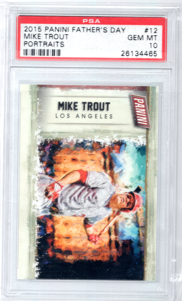 2015 PANINI FATHER'S DAY PORTRAITS #12 MIKE TROUT VERY RARE POP 2 PSA 10 GEM MINT