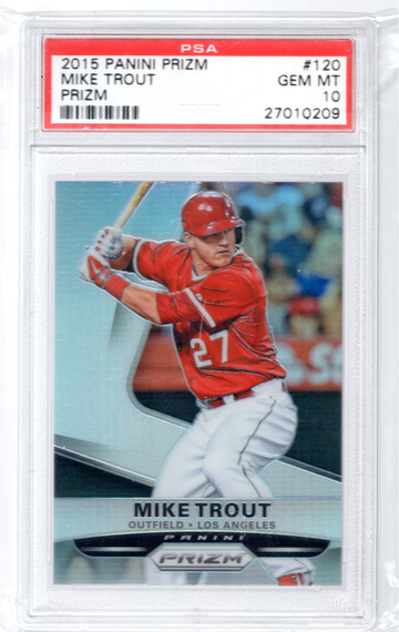 2015 PANINI PRIZM #120 MIKE TROUT PRIZM PSA 10 GEM MINT