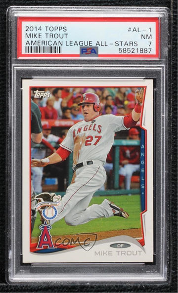 2014 TOPPS AMERICAN LEAGUE ALL-STARS #AL-1 MIKE TROUT RARE PSA 7 NM ONLY 1 HIGHER!
