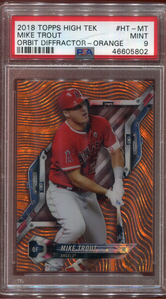 2018 Topps High Tek HT-MT Orbit Diffractor - Orange SSP /25 PSA 9 MINT
