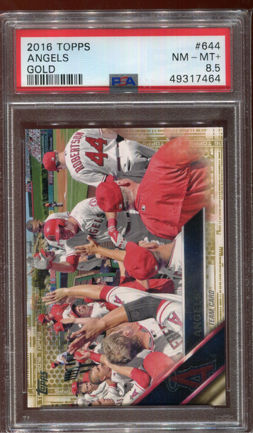 2016 Topps Angels #644 Mike Trout GOLD POP 1 ONLY 2 HIGHER PSA 8.5 NM-MT+
