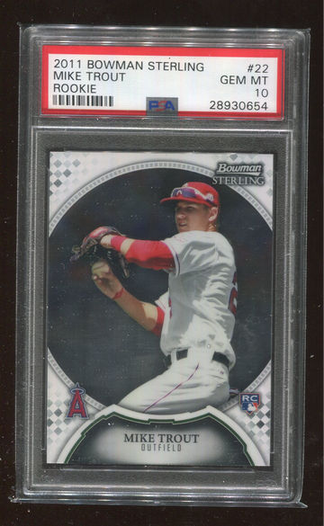 2011 BOWMAN STERLING #22 MIKE TROUT ROOKIE PSA 10 GEM MINT