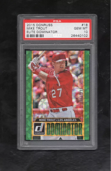 2015 DONRUSS ELITE DOMINATOR #18 MIKE TROUT PSA 10 GEM MINT