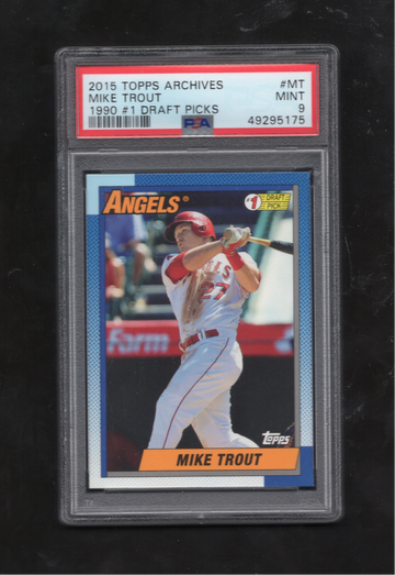 2015 TOPPS ARCHIVES 1990 #1 DRAFT PICKS #MT MIKE TROUT PSA 10 GEM MINT