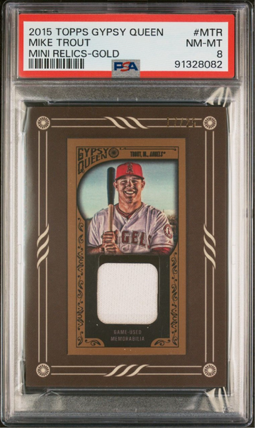 2015 TOPPS GYPSY QUEEN MINI RELICS #MTR VERY RARE GOLD VARIATION SP /25 POP 1 NONE HIGHER! PSA 8 NM-MT