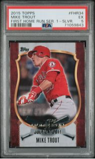 2015 TOPPS FIRST HOME RUN SERIES 1 FHR34 MIKE TROUT RARE SILVER POP 1 NONE HIGHER! PSA 5 EX