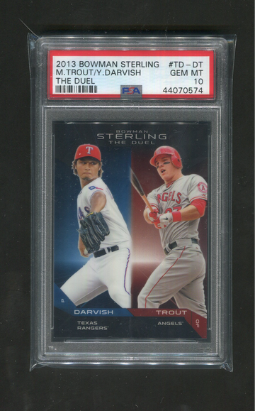 2013 Bowman Sterling The Duel #TD-DT Trout/Darvish PSA 10 GEM MINT