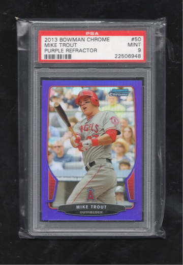 2013 Bowman Chrome #50 Mike Trout Purple Refractor /199 PSA 9 MINT