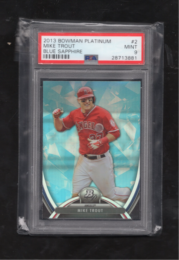 2013 Bowman Platinum #2 Mike Trout Blue Sapphire PSA 9 MINT