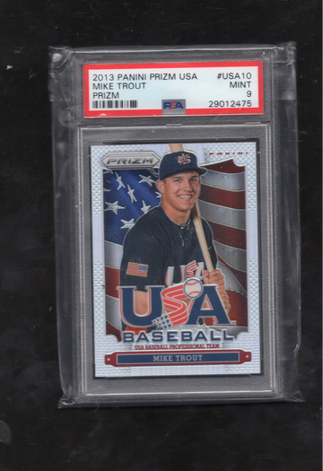 2013 Panini Prizm USA Baseball #USA10 Mike Trout Prizm PSA 9 MINT