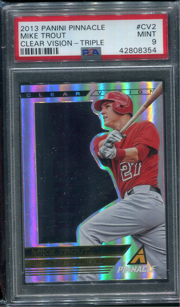 2013 Panini Pinnacle Clear Vision #CV2 Mike Trout TRIPLE RARE POP 3 PSA 9 MINT