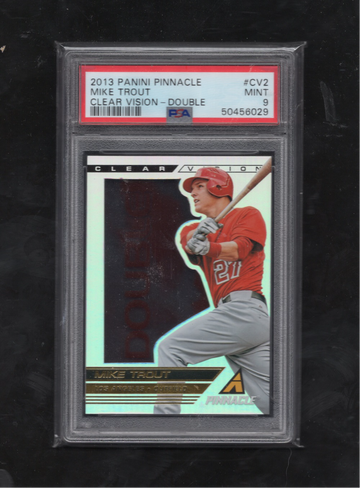 2013 panini Pinnacle Clear Visiioin #CV2 Mike Trout Double POP 6 NONE HIGHER PSA 9 MINT