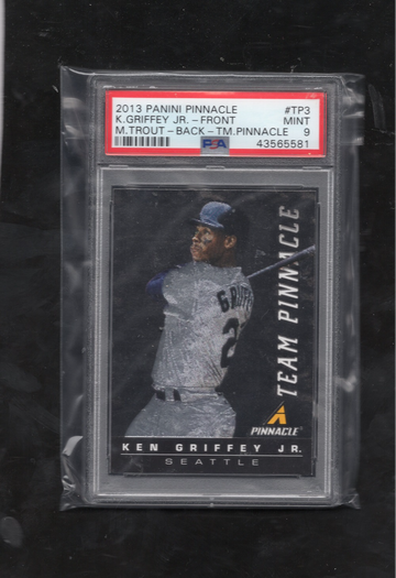 2013 Panini Pinnacle Team Pinnacle #TP3 Ken Griffey Front Mike Trout Back LOW POP PSA 9 MINT