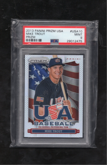 2013 Panini Prizm USA Baseball USA10 Mike Trout PRIZM PSA 9 MINT