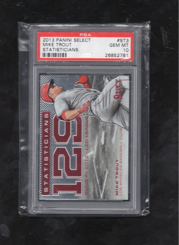 2013 Panini Select Statisticians #ST3 Mike Trout PSA 10 GEM MINT