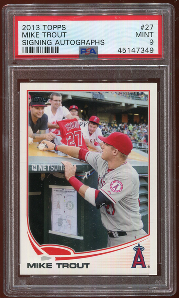 2013 Topps #27 Mike Trout Signing Autographs SP PSA 9 MINT