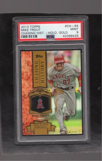 2013 Topps Chasing History #CH-64 Mike Trout HOLO GOLD PSA 9 MINT