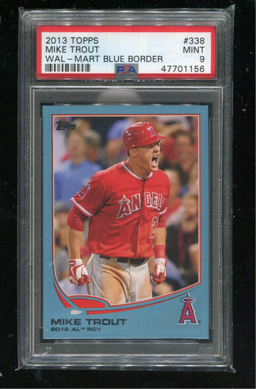 2013 Topps #338 Mike Trout WAL-MART BLUE BORDER PSA 9 MINT