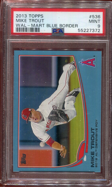 2013 Topps #536 Mike Trout WAL-MART BLUE BORDER PSA 9 MINT